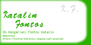 katalin fontos business card